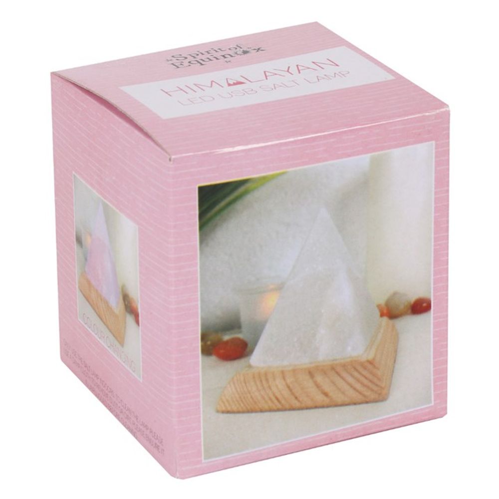 Pyramid White USB Salt Lamp