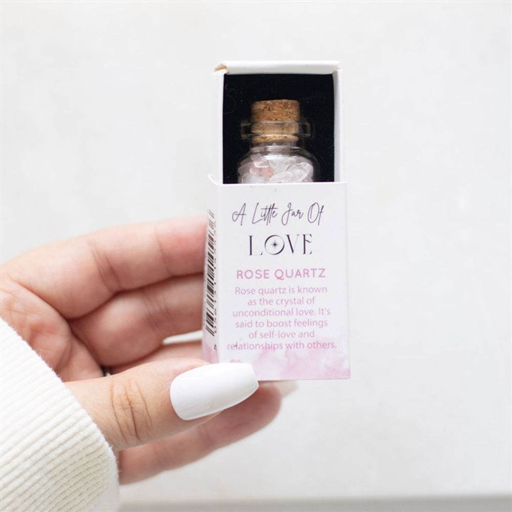 Jar of Love Rose Quartz Crystal in a Matchbox