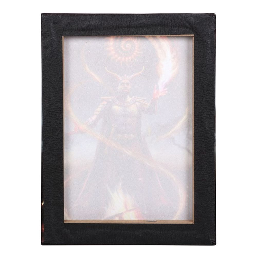 19x25cm Fire Element Wizard Canvas Plaque by Anne Stokes