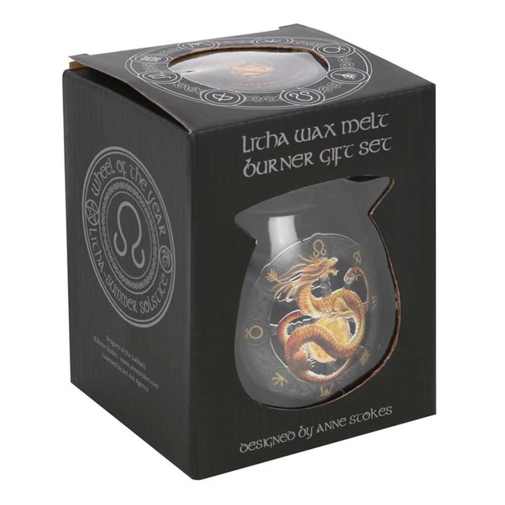 Litha Wax Melt Burner Gift Set by Anne Stokes