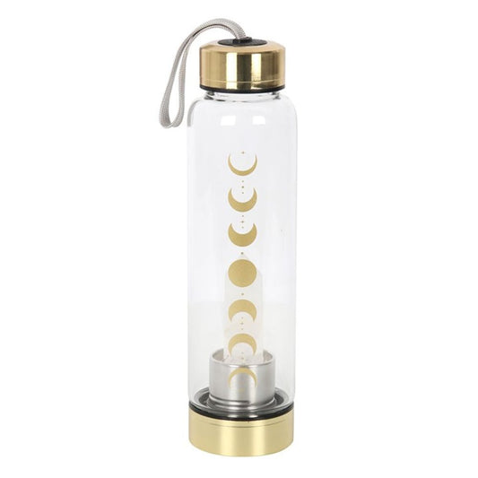 Quartz Moon Phase Glass Water Bottle