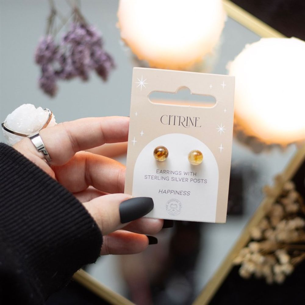 Citrine Semi Precious Crystal Earrings