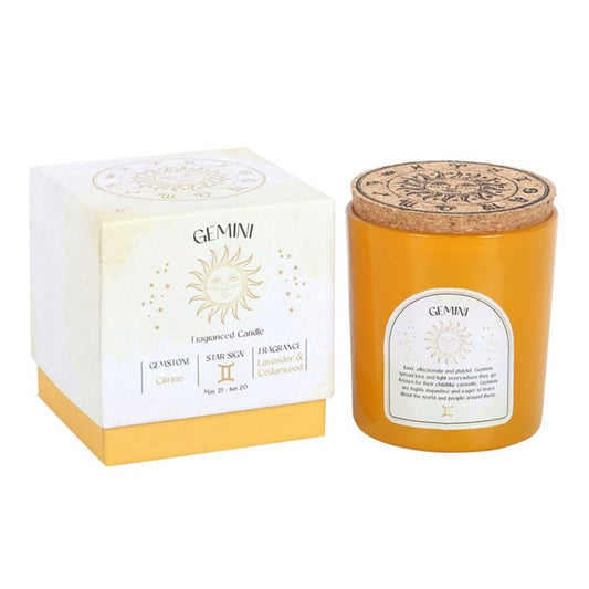 Gemini Lavender & Cedarwood Gemstone Zodiac Candle